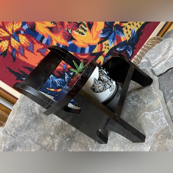 High Gloss Dark Brown Doll Chair Plant Stand/ Prop - Picture 2 of 12